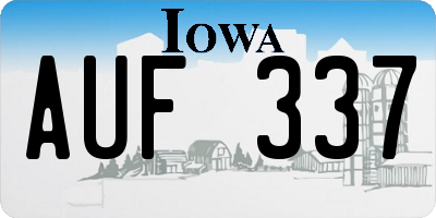 IA license plate AUF337