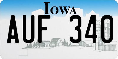 IA license plate AUF340