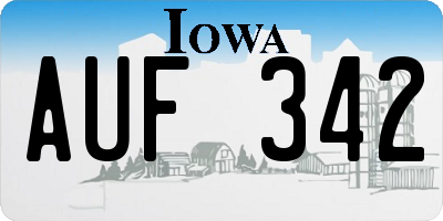 IA license plate AUF342