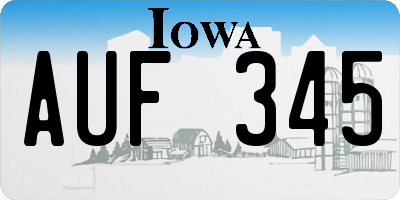 IA license plate AUF345