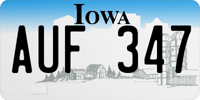 IA license plate AUF347