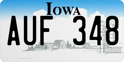 IA license plate AUF348