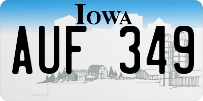 IA license plate AUF349