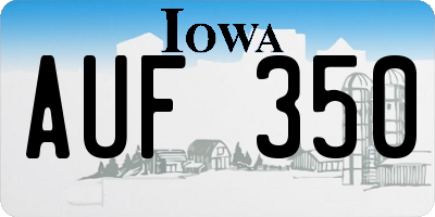 IA license plate AUF350