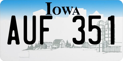 IA license plate AUF351