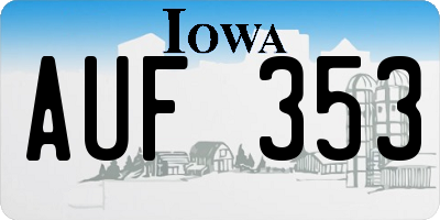 IA license plate AUF353