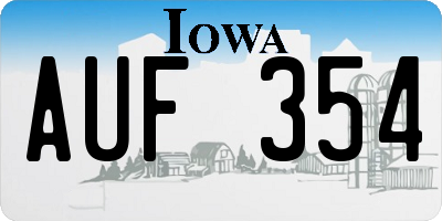 IA license plate AUF354