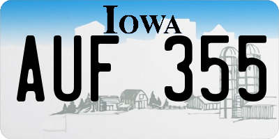 IA license plate AUF355