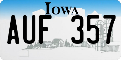IA license plate AUF357