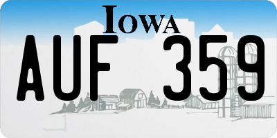 IA license plate AUF359