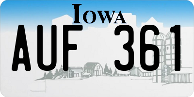 IA license plate AUF361