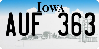 IA license plate AUF363
