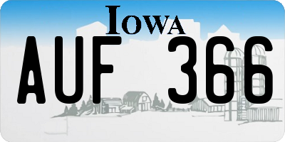 IA license plate AUF366