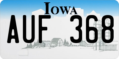 IA license plate AUF368