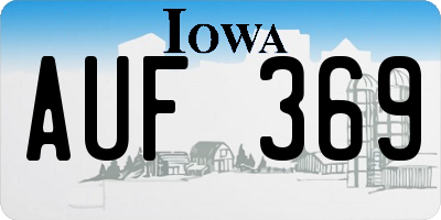 IA license plate AUF369