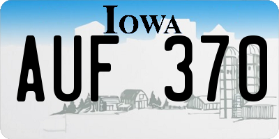 IA license plate AUF370