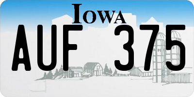 IA license plate AUF375