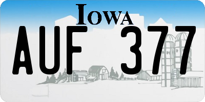IA license plate AUF377