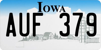 IA license plate AUF379