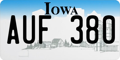 IA license plate AUF380