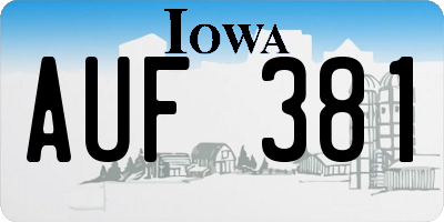 IA license plate AUF381