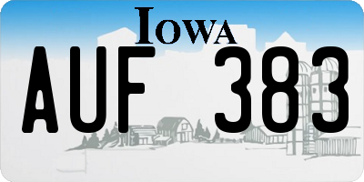 IA license plate AUF383