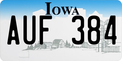 IA license plate AUF384