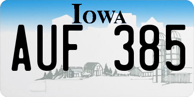 IA license plate AUF385