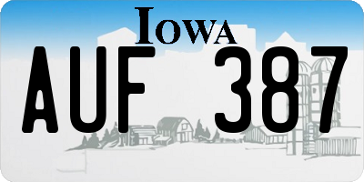 IA license plate AUF387