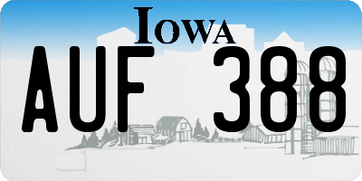 IA license plate AUF388