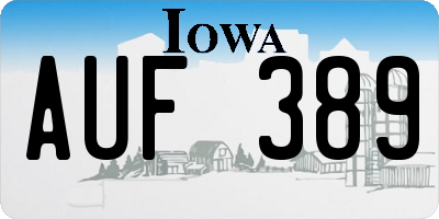 IA license plate AUF389