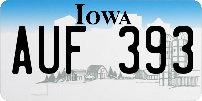 IA license plate AUF393