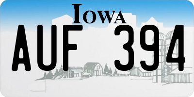 IA license plate AUF394