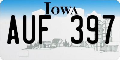IA license plate AUF397