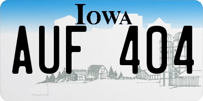 IA license plate AUF404