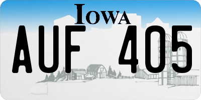 IA license plate AUF405