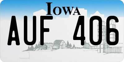 IA license plate AUF406
