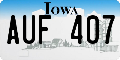 IA license plate AUF407