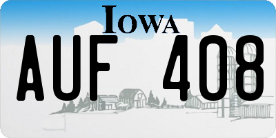 IA license plate AUF408