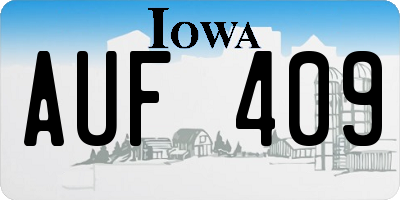 IA license plate AUF409
