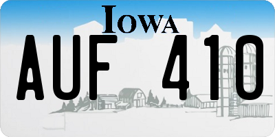 IA license plate AUF410