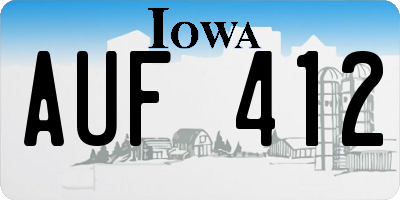 IA license plate AUF412
