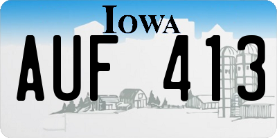 IA license plate AUF413