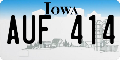 IA license plate AUF414