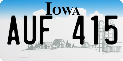 IA license plate AUF415
