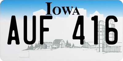 IA license plate AUF416
