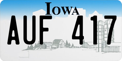 IA license plate AUF417