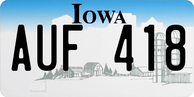 IA license plate AUF418