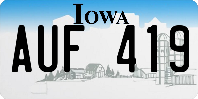 IA license plate AUF419