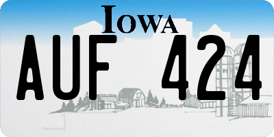 IA license plate AUF424